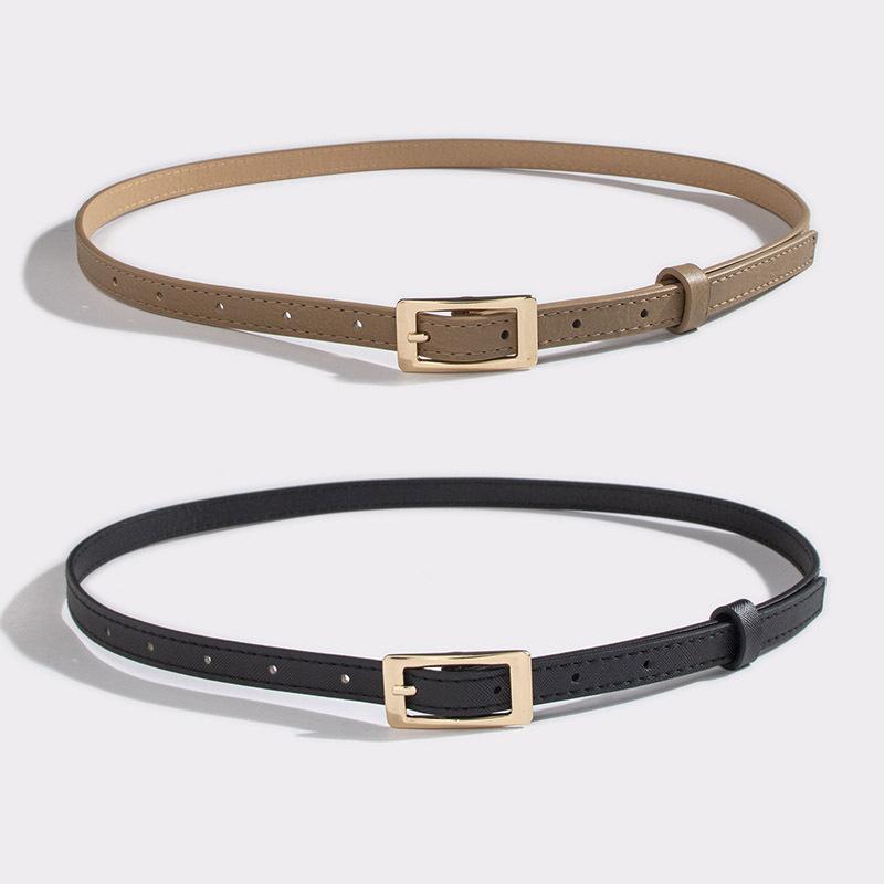 Women's Suit Belt Simple Versatile Basic Square Buckle Belt Two-piece Set Women's Clothing Belt Women's Belt