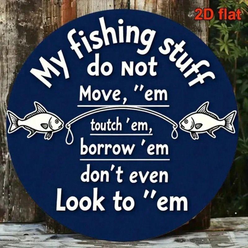 

Metal Wall Art Vintage Fishing Humor Sign for Man Cave Garage 7.87x7.87in