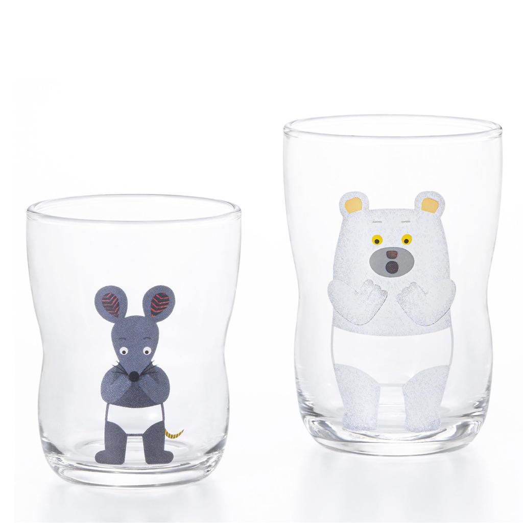ADERIA Tsuyoko Glass Polar Bear Pants Pair Cosmetic Box Made in Tupera Tupera Reinforced Birthday Easy to Birthday S6351 Set, Japan, Children's