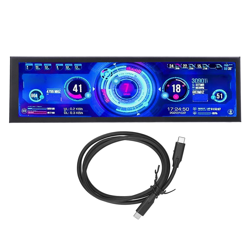 Schermo Secondario per Case PC da 8,8 Pollici Orizzontale Verticale Commutabile Portatile 480x1920 IPS PC CPU GPU