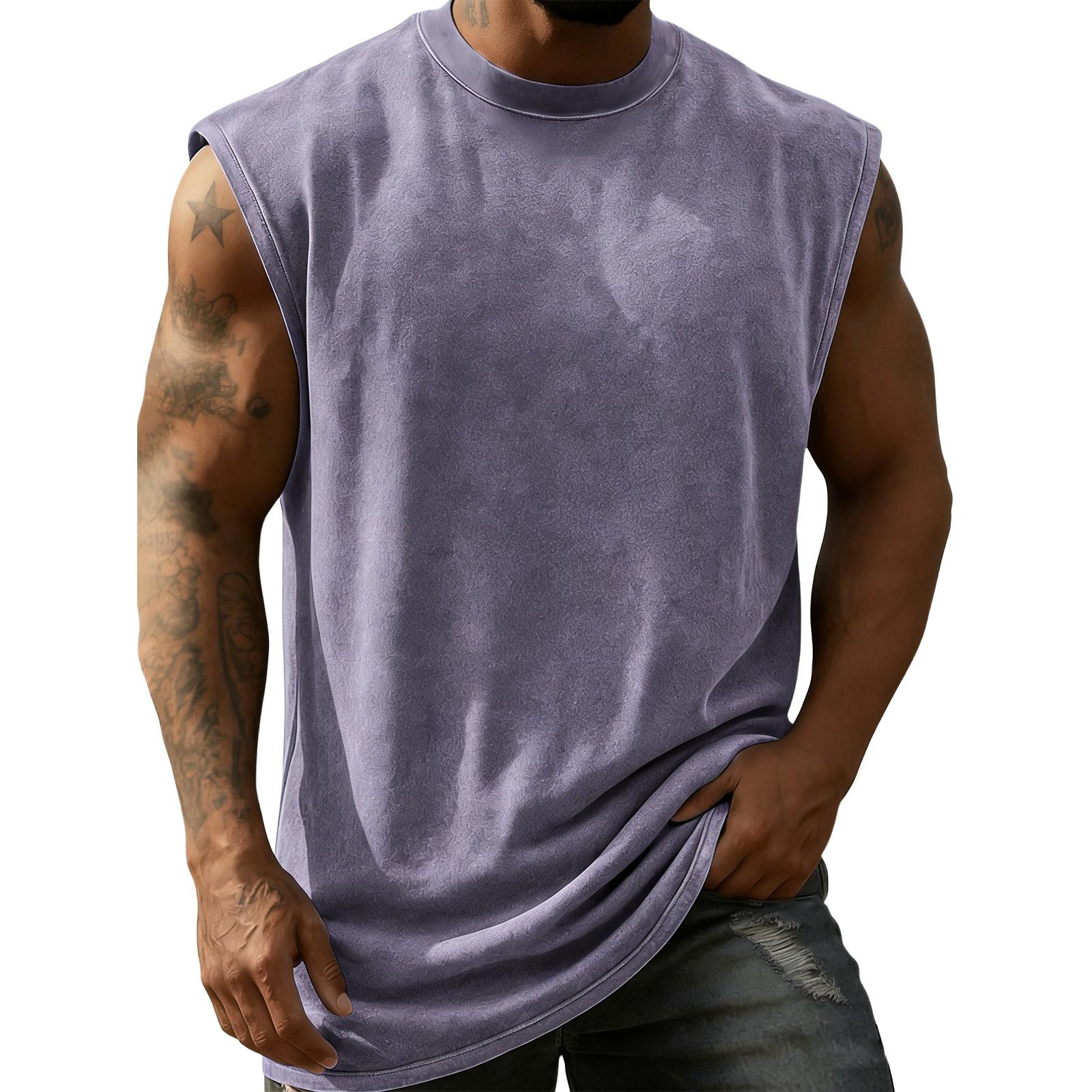 

Men s Sleeveless Vest Men s Casual Fashion Sports Sleeveless Vest XXL фіолетовий