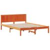Brown Bed Frame 150 x 200 cm Solid Pine Wood