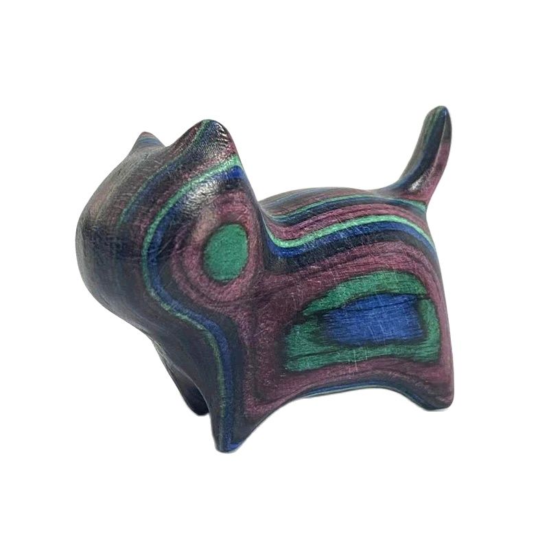 

Miniature Wooden Cat statue Crafts Wood Cute Colorful kitten Animal Ornament Home Decoration office accessories New year gift