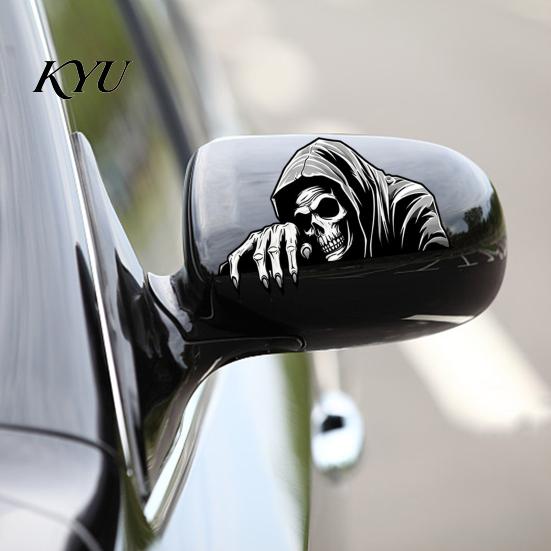 Halloween Car Decorations Skeleton Sticker Peeking Decal for Window Bumper, Removable Vinyl Graphics Waterproof Horror Skull Wall Laptop Decoration