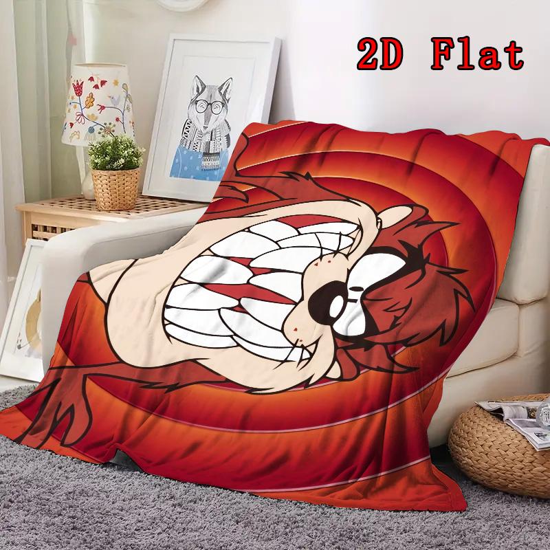 Tasmanian Devil 2D Flat Pattern Flannel Blanket High Quality All Seasons Warmth and Comfort Perfect for Christmas Gifts.MMT0918198