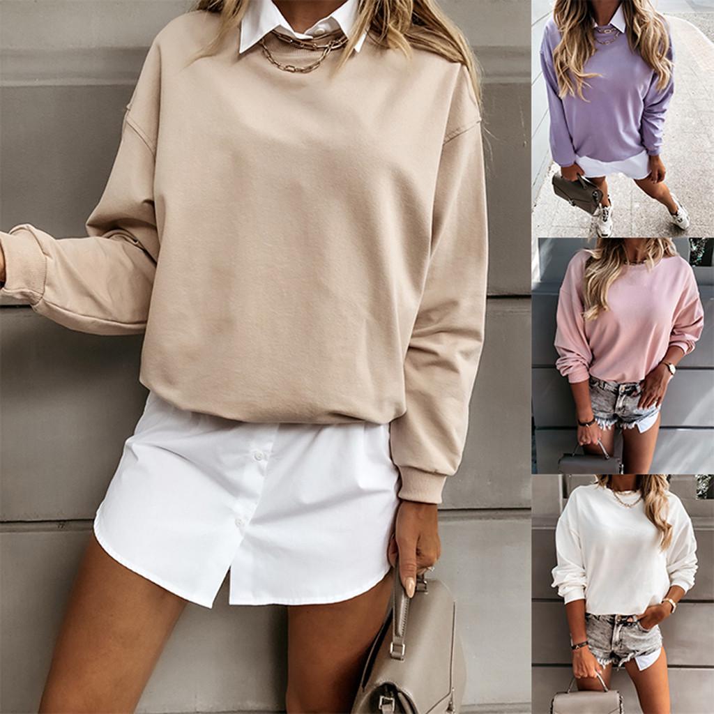 

Women Daily Sweatshirt Long Sleeve Casual Loose Pullover Shirt Blouse