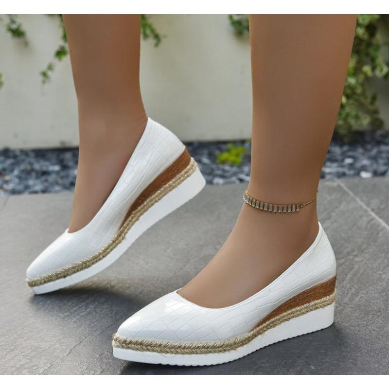 Fashion Fashionable Elegant Casual Women's Shoes Plus Size Slope Petite Pointed Toe Single Shoes Comfortable Synthetic Material Spring