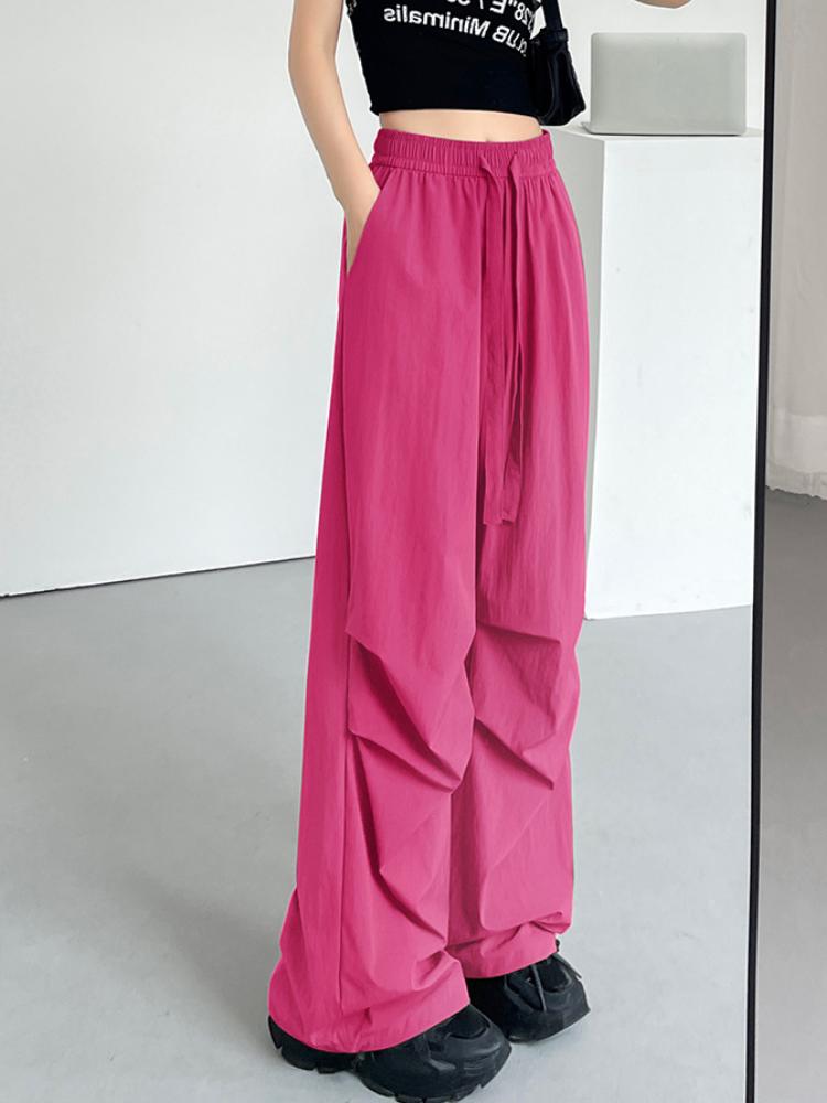 Summer Sports Pants Women's Summer Thin Casual Cargo Pants Wide Leg High Waist Quick Drying Pants Women's Fashion Pants