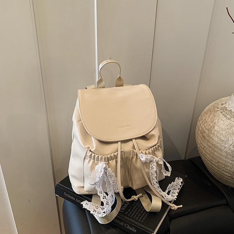 

Niche retro backpack women s 2025 new spring and summer super fire college British style schoolbag casual Korean backpack белый