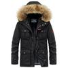 Men's velvet cotton-padded clothes medium and long hooded cotton-padded clothes casual large size thickened jacket winter thicker
