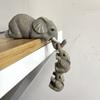 1 Piece Elephants Mother Hanging 2-Babies Figurine Resin Craft Ornament Figurines Miniatures Crafts Gifts Animal Home Decoration