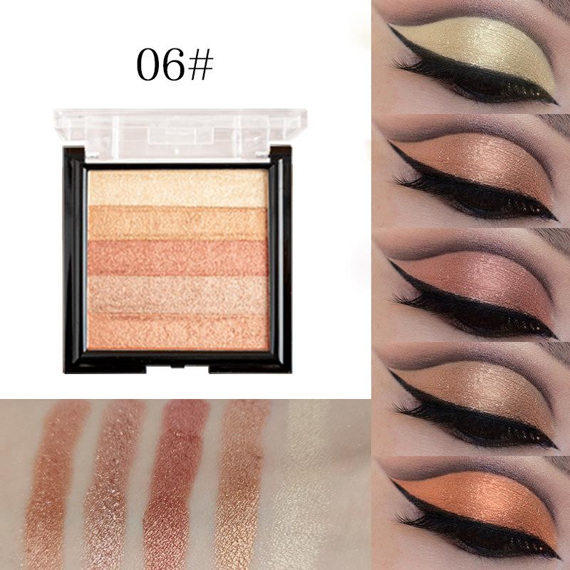 Bsimone 5 Colors Highlighter Contour 3D Facial Bronzer Cosmetic Brightening Matte Highlighter Palette Eye Shadow Shimmer Makeup 6