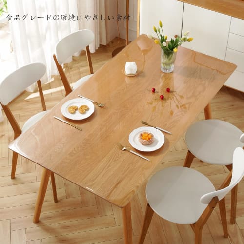 MingXiu Table Mat/Tablecloth, 75*120cm, PVC Transparent Tablecloth, 1.5mm Thick, Transparent Vinyl, Heat-Resistant, Rectangular, Water-Repellent, Tast