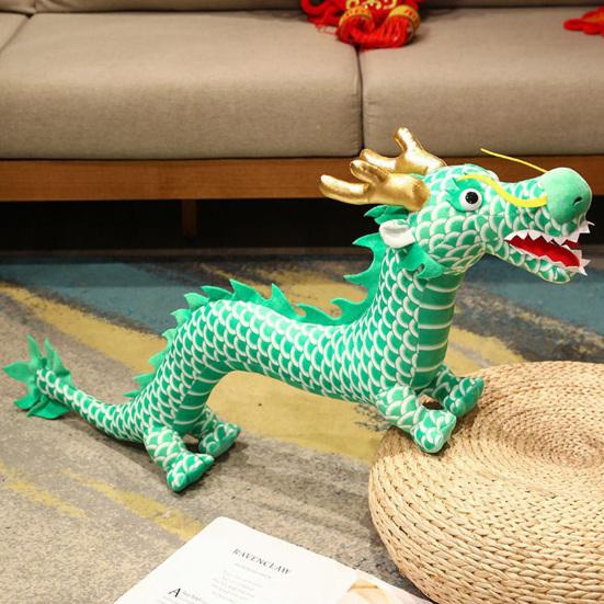 Zodiac Dragon Plyšová panenka Stojící Postoj Kreslený drak Maskot Plyšové Ornament Kawaii Vycpané zvířátko