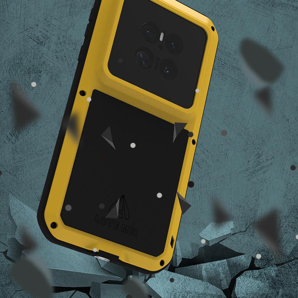 LOVE MEI Für Huawei Mate 70 Hülle Gehärtetes Glas Displayschutzfolie Metall+Silikon Handyhülle