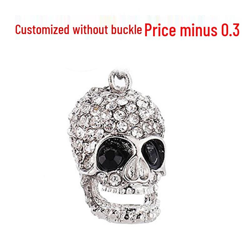 Rhinestone Skull Keychain - Trendy European & American Metal Car Pendant