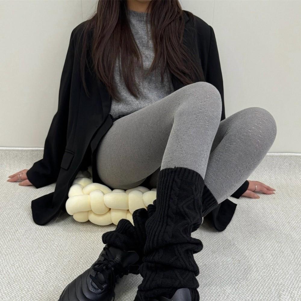 Fashionable Jacquard Knitted Stockings Breathable Thermal Leggings Basic Pantyhose Autumn Winter