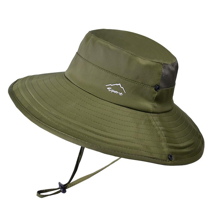 Summer breathable sun hat men's outdoor fishing mountaineering sun protection hat ice silk eaves UV protection bucket hat