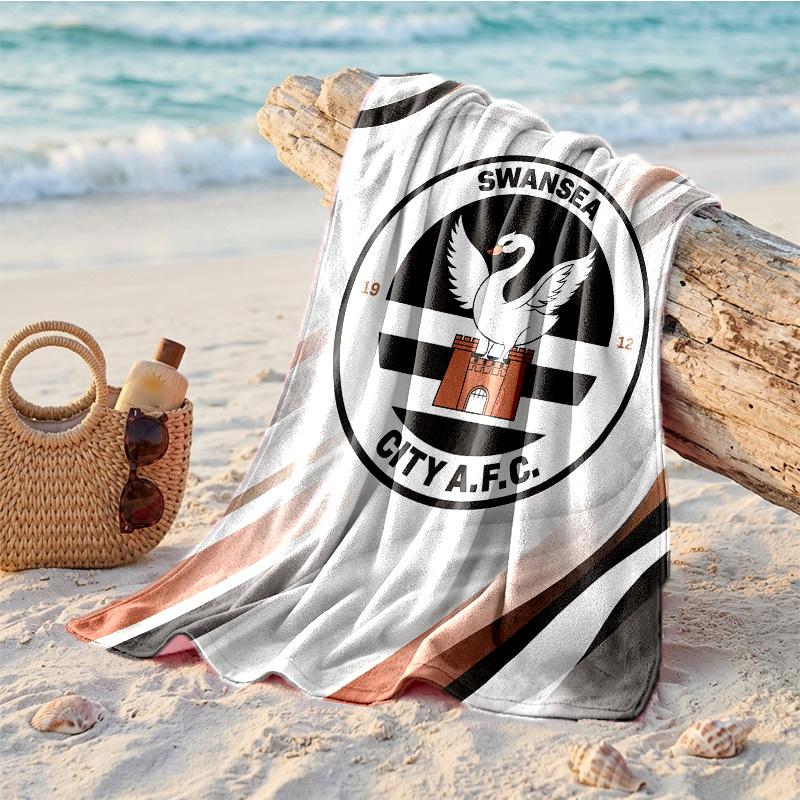 Asciugamano da Spiaggia Morbido Asciugatura Rapida Tema Swansea City?Asciugamano Asciutto Per Vacanze Estive Al Mare Nuoto