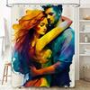 Colorful Romantic Couple Artistic Waterproof Shower Curtain For Bathroom Decor, High-Quality Material And Easy To Clean