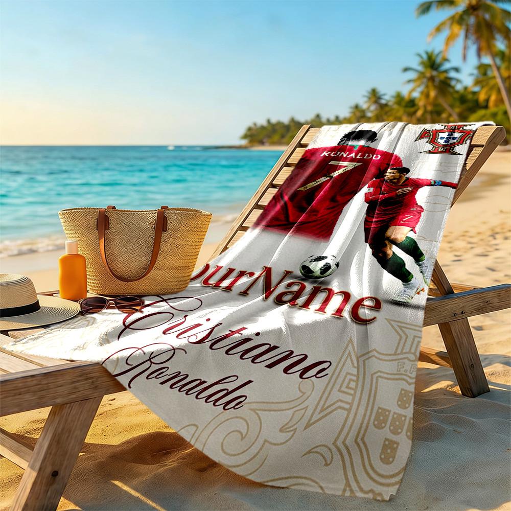 Cristiano Ronaldo Customized Name Beach Towel Soft Durable Quick-Dry