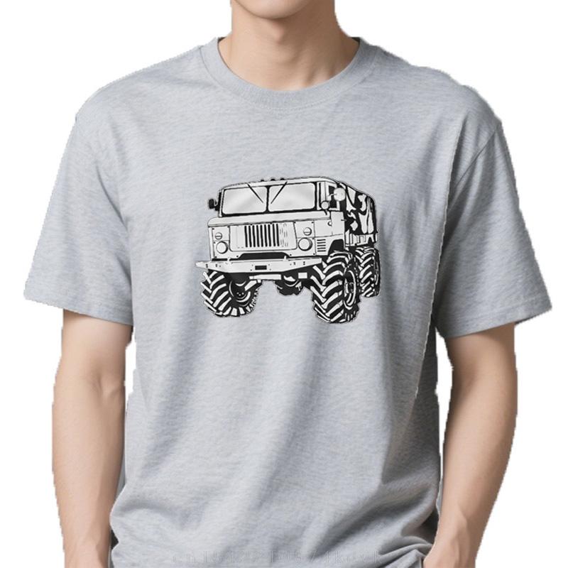 Russe Rétro Voiture GAZ-66 Hors Route Hommes T-shirt Court Casual 100% Coton Chemises Taille S-3XL