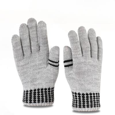 Women Autumn Winter Thick Thermal Warm Gloves Student Knitted Five-Finger Riding Wool Work School Cold Weather Gloves