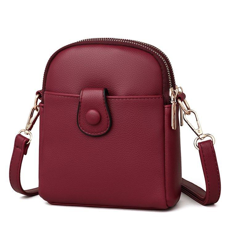 

Нишевая сумка-мессенджер из мягкой кожи для мобильного телефона 00 красный