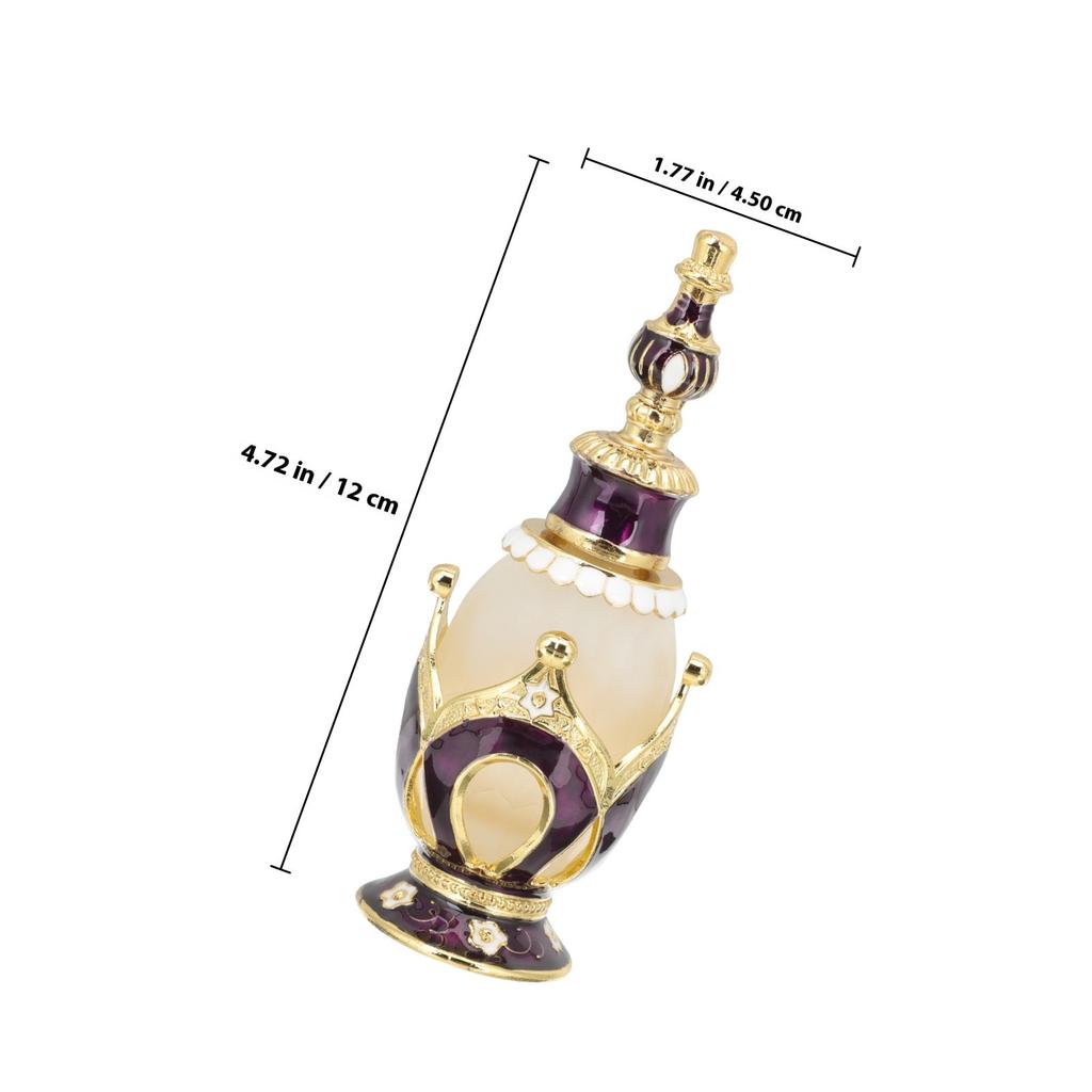Decorative Glass Perfume Bottle Alloy Aroma Container Empty Refillable Essential Oil Diffuser Travel Sub Bottle Gift