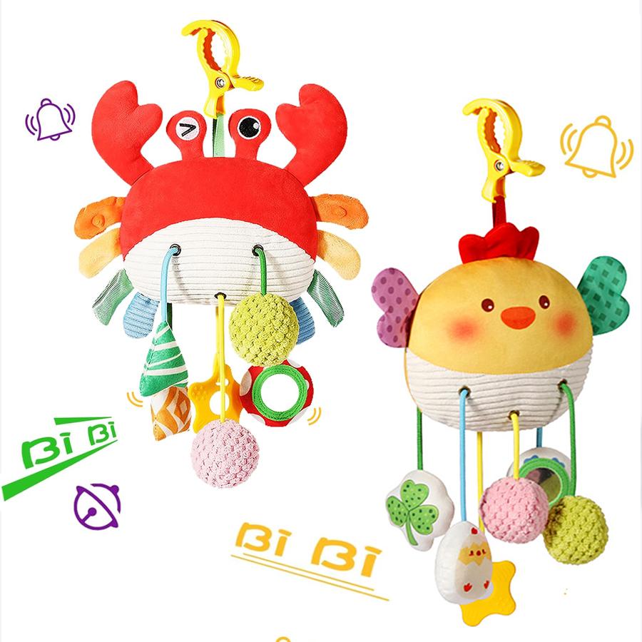 Christmas Decoration Baby Plush Toys, Stroller Toy With Sensory Details Car Seat Toys, Hanging Rattle Toys For Crib Mobile, Newb