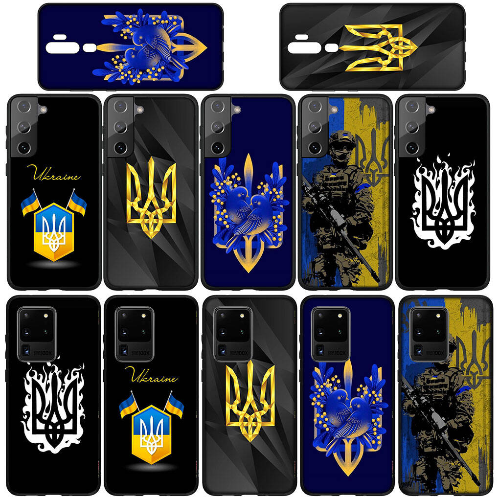 For Samsung Galaxy S25 S24 S23 S22 S21 S20 Ultra FE Plus A17 A37 A57 A56 A55 A06 A16 A15 A36 A26 A35 A05 A25 A54 A34 Phone Case Map Ukraine Flag Cover