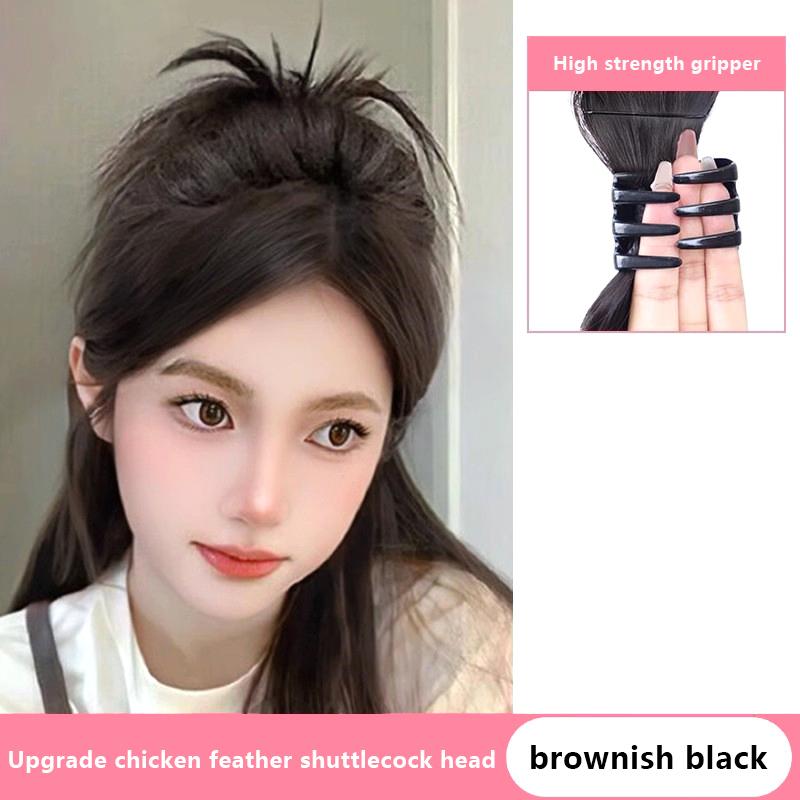 Dámská poloviční spona do vlasů pírko badmintonový košíček hlava líný drdol krabí klip příčesek klip na culík vlasové doplňky