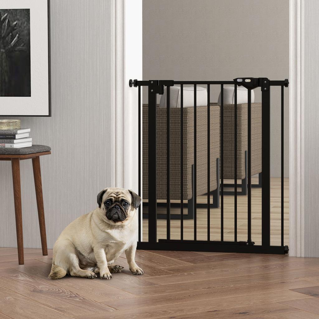 Adjustable Safety Gate W/ One Extensions, Four Adjustable Screws, Black