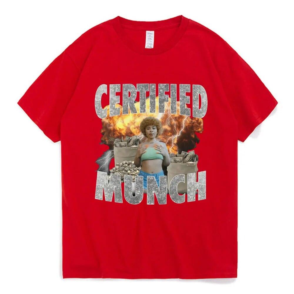 Ice Spice Certified Tričko Munch Funny Meme Tričko Hip Hop Retro Unisex Dámské Běžné Oversized Tričko s krátkým rukávem Streetwear