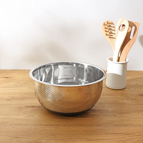 Pearl Metal Rice Washing Bowl, 24cm, Stainless Steel, Rubber Bottom, At Aqua, HB-4138
