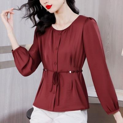 Spitzen-Taillenhemd Französischer Neuer Stil Mode Langärmlig Herbst Damenoberteil