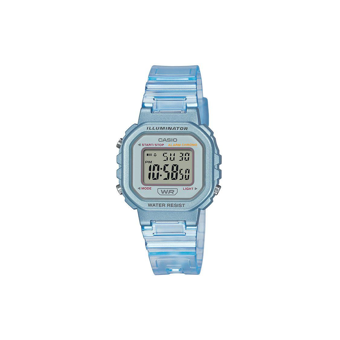 Casio Electronic Movement Resin Strap Watch 34.5*30.4mm Women watches Blue LA-20WHS-2A Blue Strap
