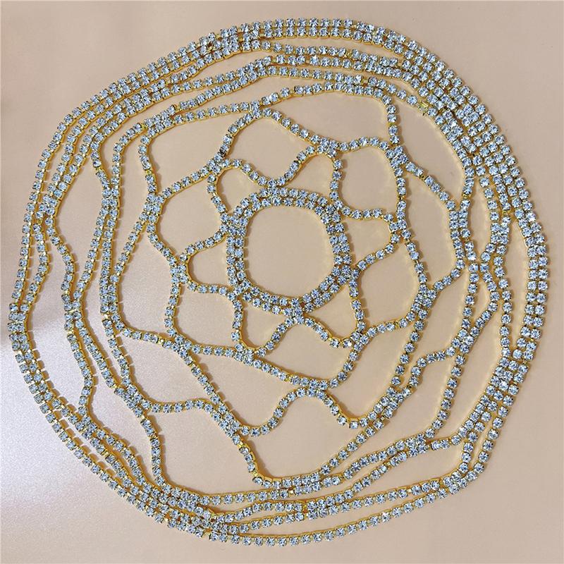 1Pc Hollow Rhinestone Mesh Headpiece Wedding Head Chain Jewelry For Women Luxury Crystal Headband Head Cap Hat Hair Accessories