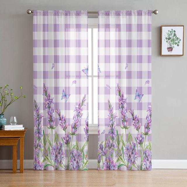 

Черно-белые шторы с принтом цветов, драпировка, прозрачный тюль, украшение для дома, гостиная, спальня, Cortinas, шифоновые оконные шторы 1 PCS W100XH250cm