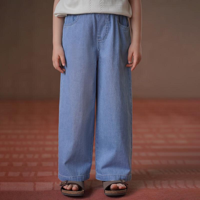 Hacikis Kids Summer Straight-Leg Denim Jeans 110 джинсовый синий