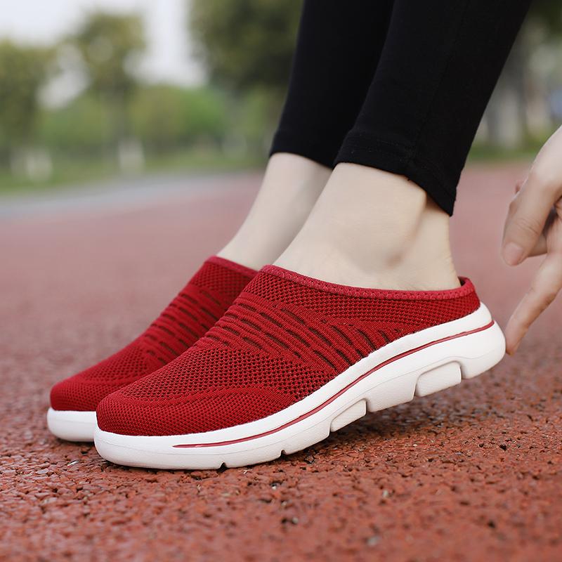 35-48 Męskie kapcie wewnętrzne Męskie półkapcie Letnie siatkowe metry-oddychające męskie czarne buty Mueller