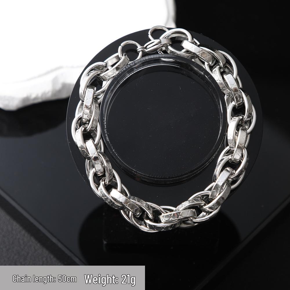 Мужской хип-хоп браслет из титановой стали: Трендовый, Универсальный и Смелый Стильный Аксессуар
