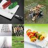 New Practical 10Pcs Stainless Steel BBQ Barbecue Skewer Roast Stick Grilling Kabob Kebab Flat Skewers Needle Wholesale