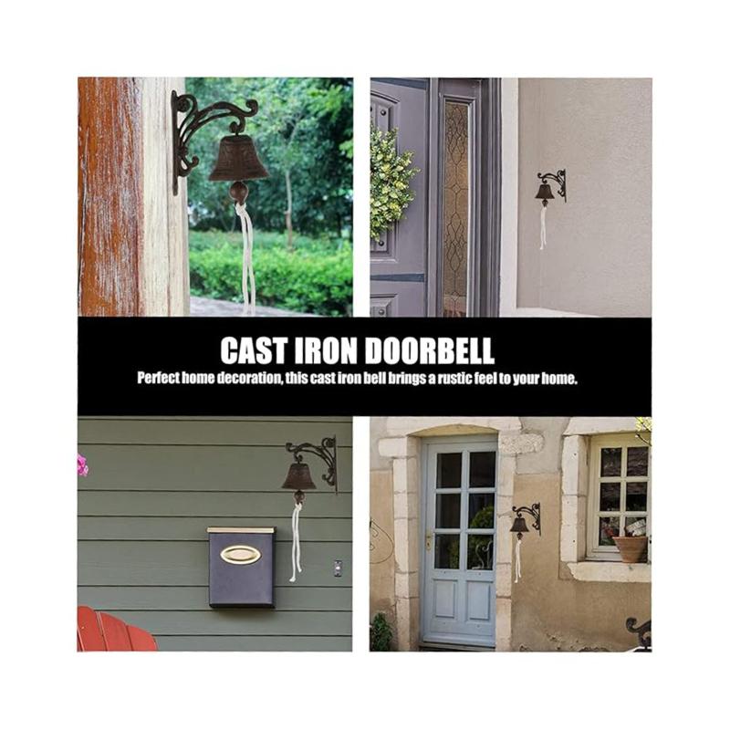Rural Retro Wall-mounted Cast Iron Doorbell Dinner Bell Outdoor Courtyard Bar Wall Decoration