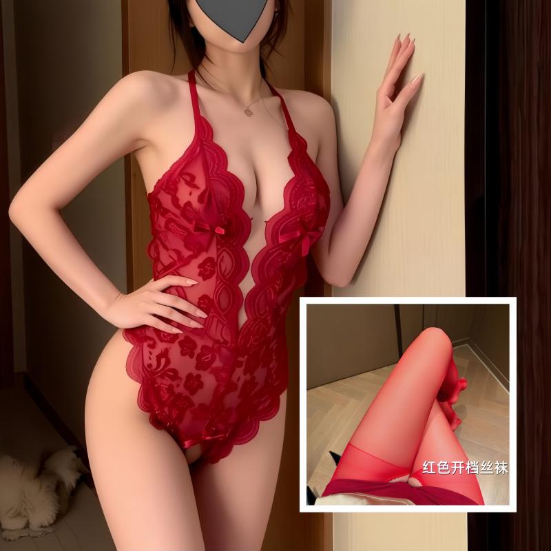 Sexy Seduction Lace Set Open Free Onesie Transparent Pure Desire Suspender Set Sexy
