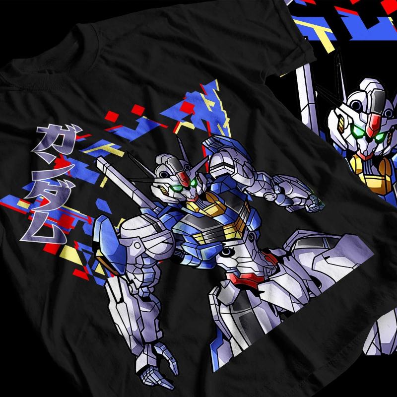 Gundam Wing T-Shirt Japanese Anime T-Shirt Couple T-Shirt Summer New Retro Fashion Men's and Women's Streetwear