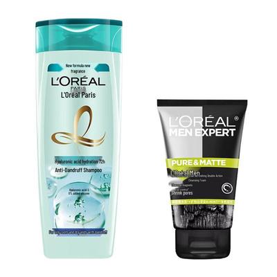 L'Oréal Men's Oil Control Cleanser & Anti-Dandruff Shampoo Set