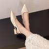Women's Leather Pointed Toe Slingback Slip-on Flats Sandals Soft Comfortable Casual Female Summer Daily Footwear Shoes