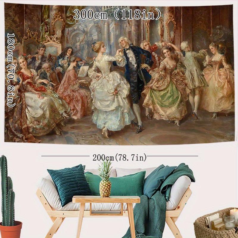 Großer Barock-Ballsaal-Wandteppich Bringt historische Eleganz und Luxus in Ihren Wohnraum