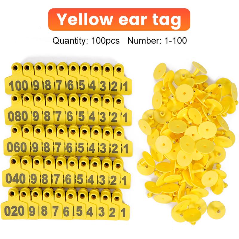 100Sets TPU Cow Pig Ear Tags for Livestock, Cow Cattle Ear Tags, Farm Animal Ear Tags, Pig and Sheep